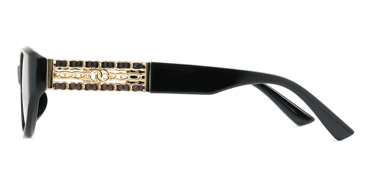 Black Grey Camellia Glasses - Cat Eye Sunglasses