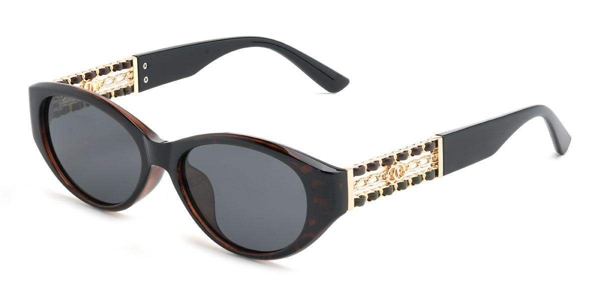 Écaille de tortue Gris Camellia Lunettes - Cat Eye Sunglasses