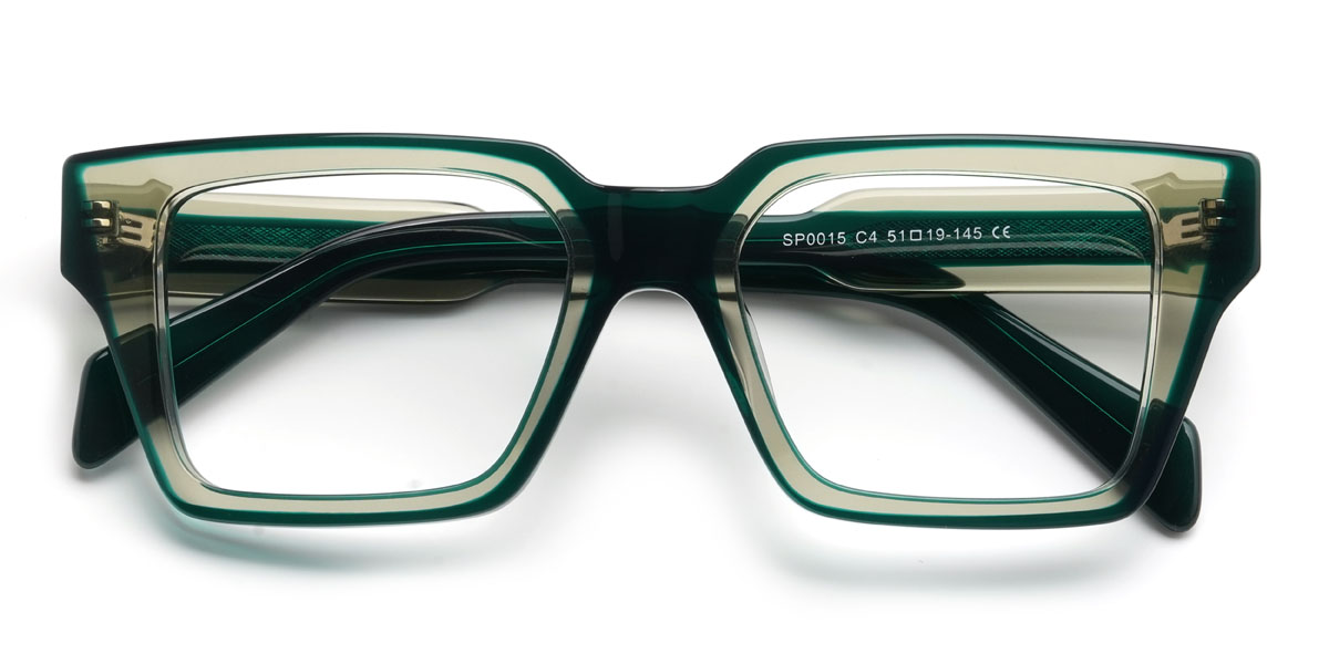 Deep Green Luciana Glasses - Rectangle Glasses