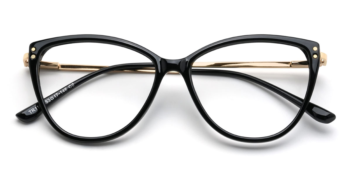 Black Fiona Glasses - Cat Eye Glasses