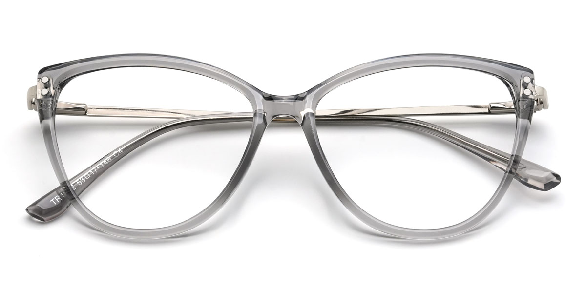 Clear Grey Fiona Glasses - Cat Eye Glasses