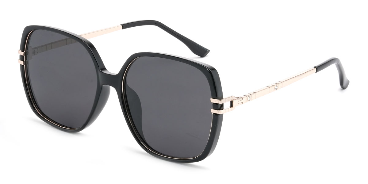 Schwarz Grau Cecily Brille - Square Sunglasses