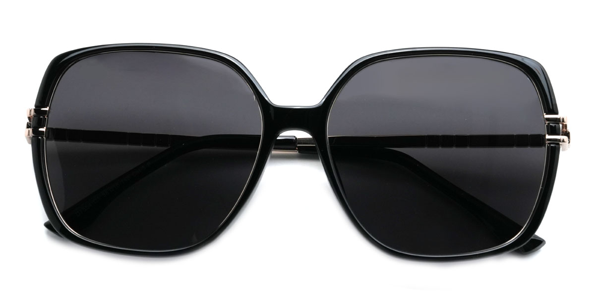Schwarz Grau Cecily Brille - Square Sunglasses