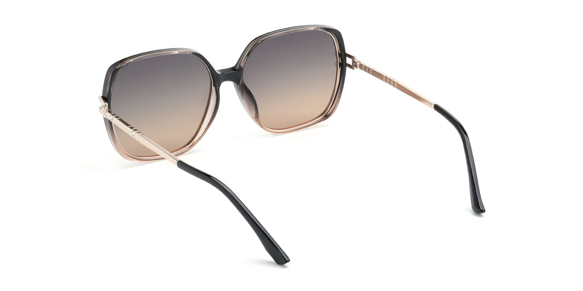 Black Tawny Gradual Brown Cecily Glasses - Square Sunglasses