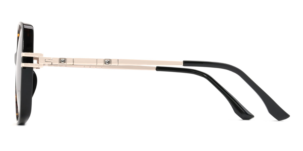 Écaille de tortue Gris Cecily Lunettes - Square Sunglasses