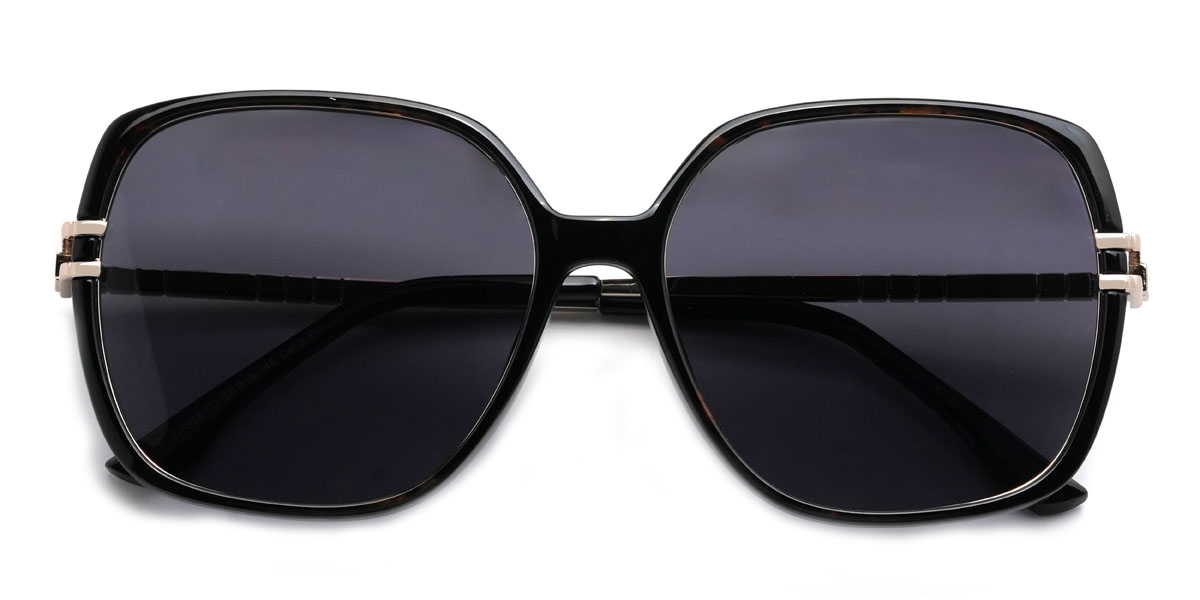 Écaille de tortue Gris Cecily Lunettes - Square Sunglasses