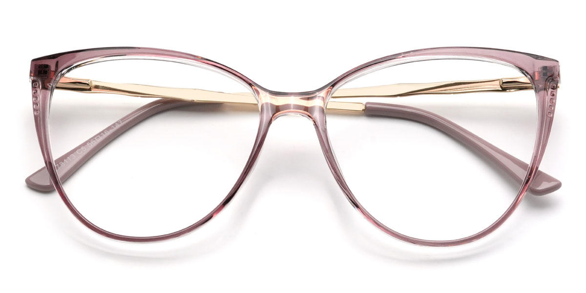 Cassis Purple Elaina Glasses - Cat Eye Glasses
