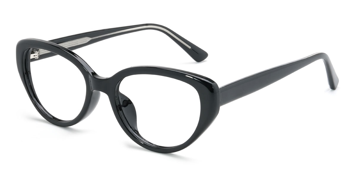 Black Xandra Glasses - Cat Eye Glasses