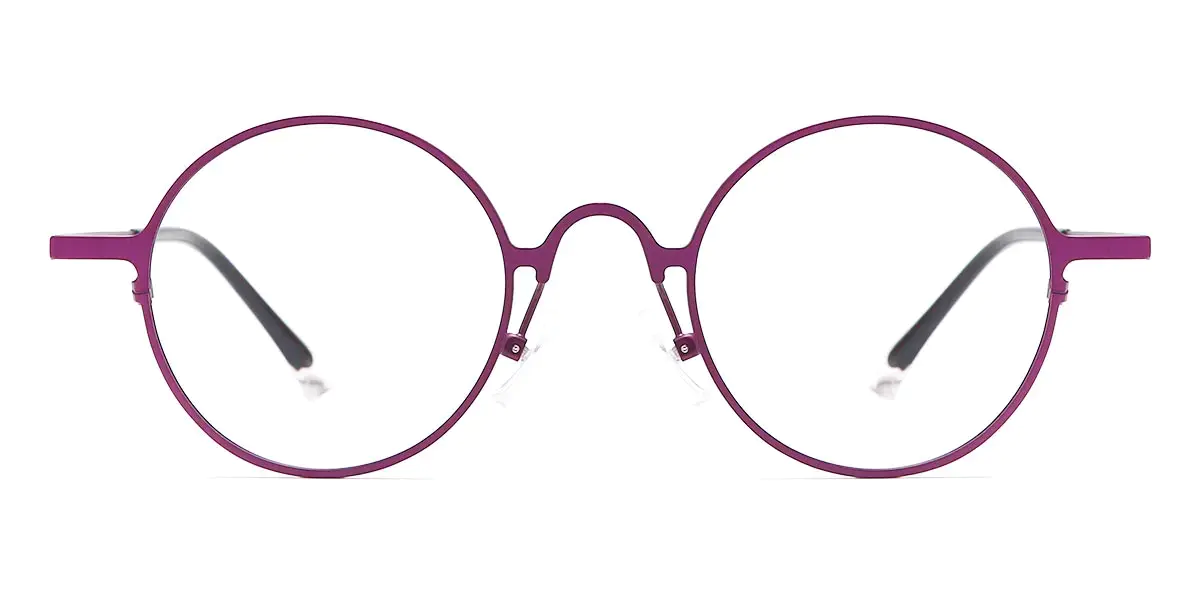 Round Purple Titanium Glasses for Men and Women
