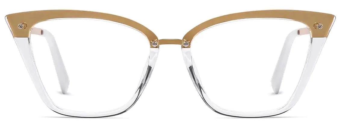 Gentry: Cat-eye Clear-Gold Glasses