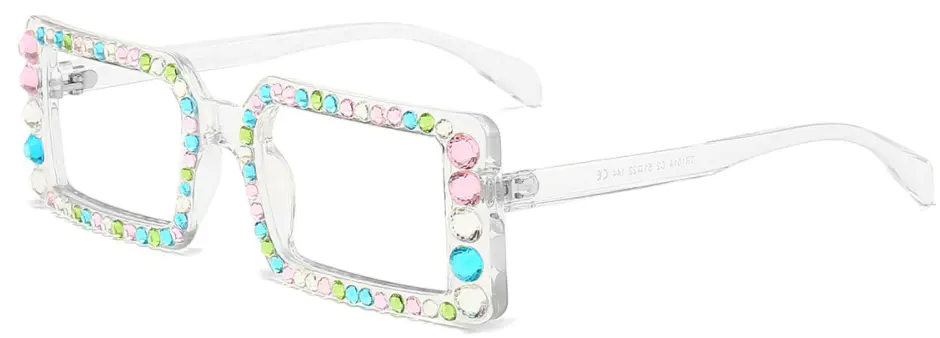 Michael: Rectangle Fancy-Diamond Eyeglasses for Women