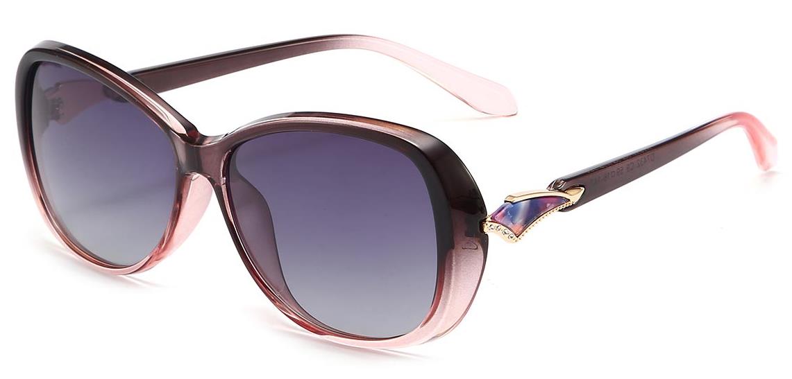 Emmett: Oval Grey-Pink/Gradual-Purple Sunglasses