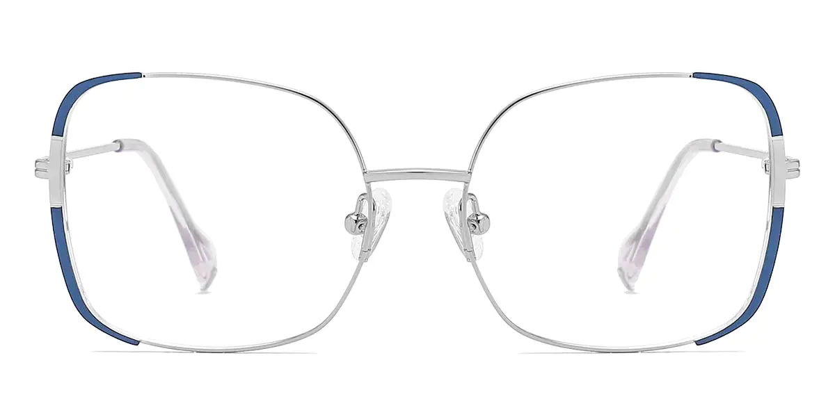 Square Silver-Blue Glasses for Women