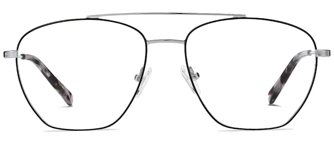 Avenger: Aviator Black/Silver Glasses