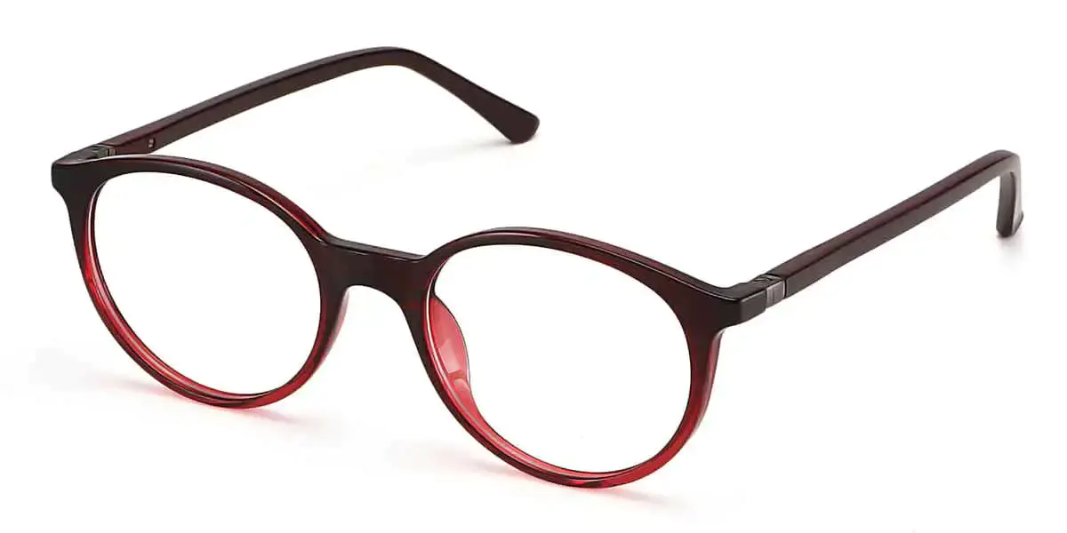 Round Red-Brown Glasses
