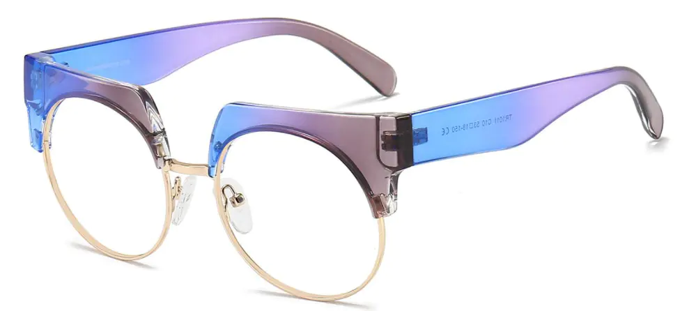 Lexi: Round Blue-Purple Eyeglasses for Women