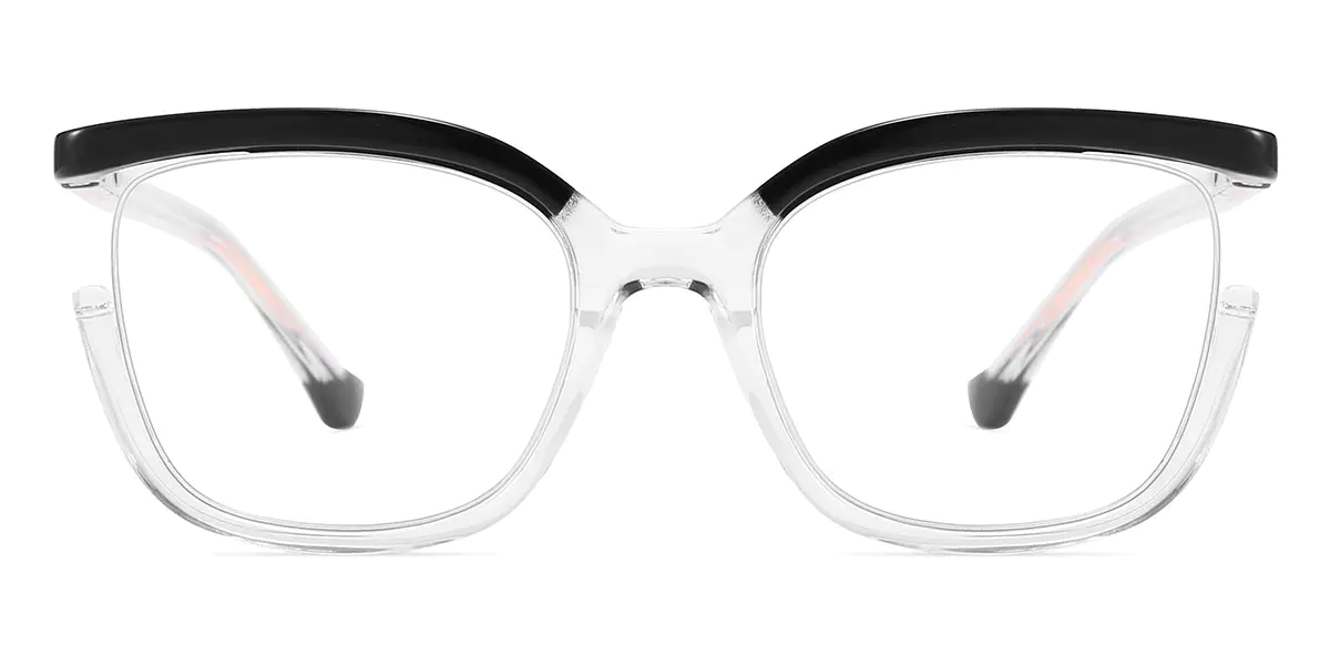 Square Black-Clear Glasses for Men