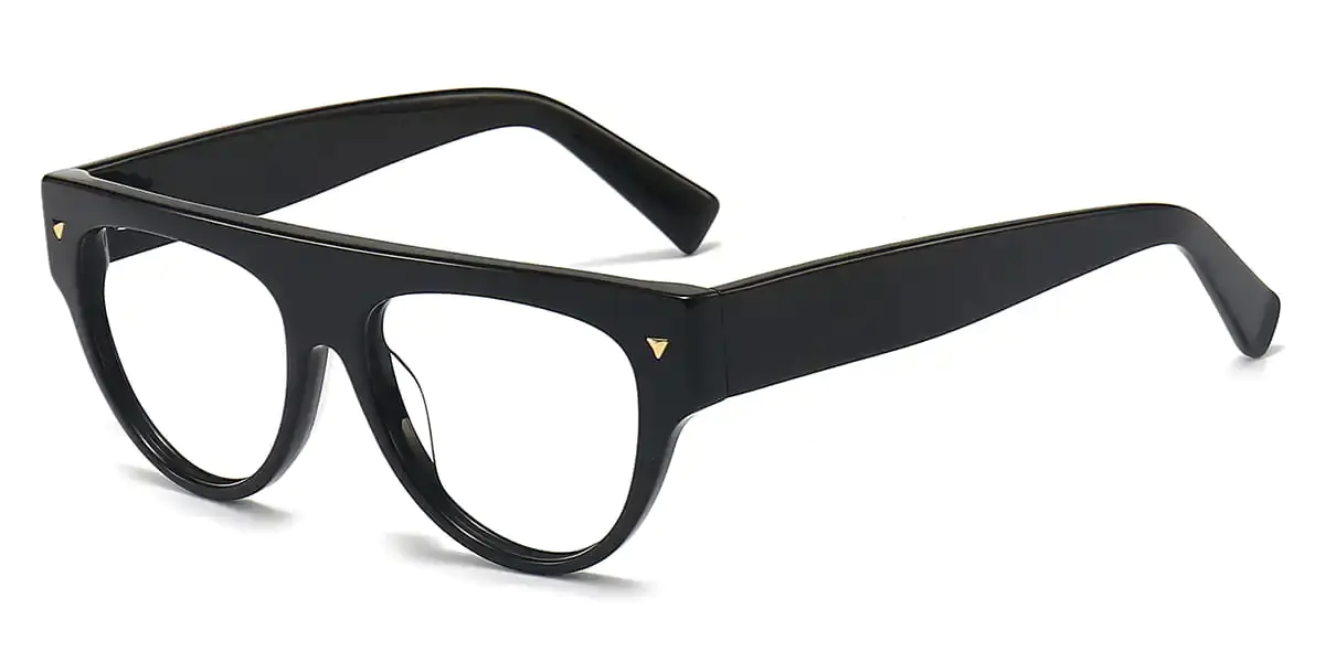 Oval Black Glasses for Men