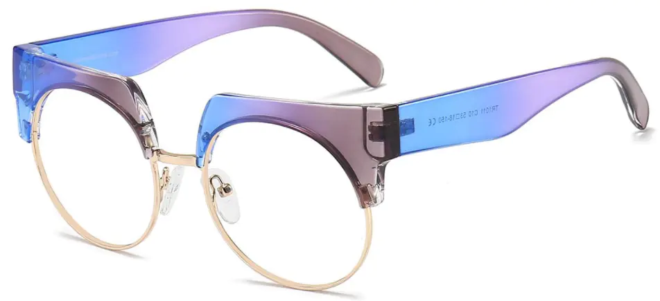Round Blue-Purple Eyeglasses for Women