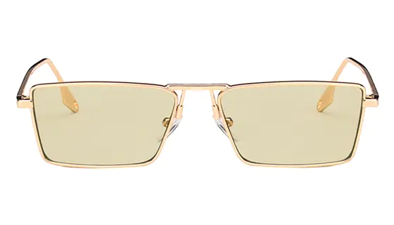 Rectangle Gold/Gradual-Brown Sunglasses For Men