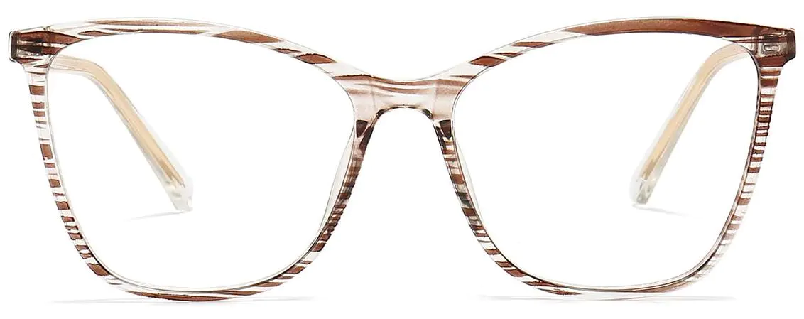 Ligeia: Rectangle Brown-Woodgrain Glasses