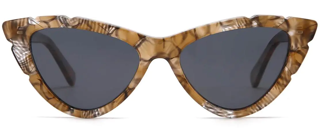 Valentina: Cat-eye Colored-marble/gray Sunglasses