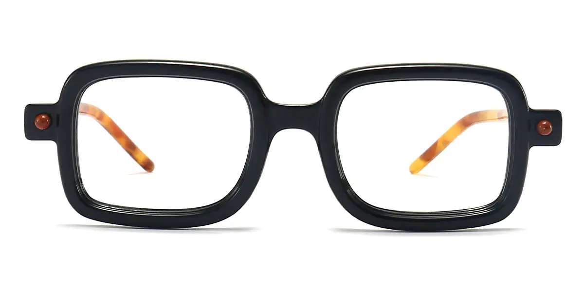 Rectangle Black-Tortoiseshell Glasses for Men and Women