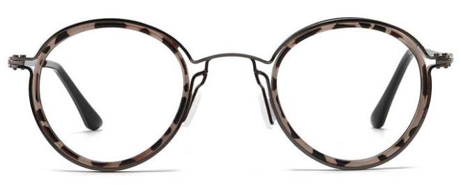 Elvira: Round Grey-Stripe Glasses 