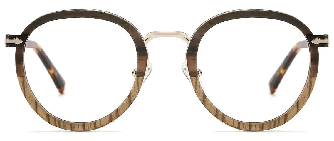 Ryker: Oval Ebony-Zebrano Glasses