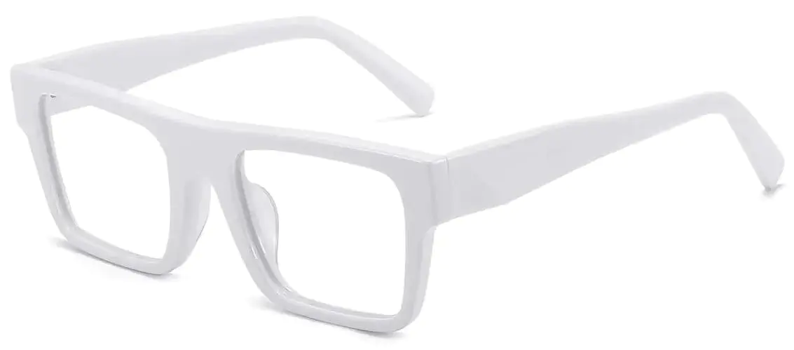 Eloise: Rectangle White Glasses