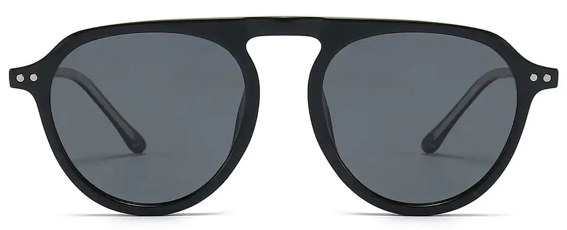 Mateo: Round Black/Grey Sunglasses