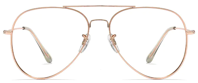 Maverick: Aviator Rose-Gold Eyeglasses for Men and Women