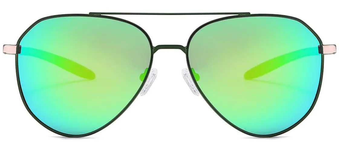 Brady: Aviator Dark green/Green mercury Sunglasses