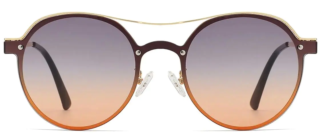 Rabih: Aviator Gradual Brown-Grey/Orange Sunglasses