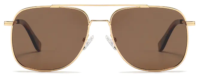 Tuku: Aviator Gold/Brown Sunglasses for Men and Women