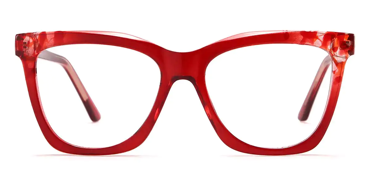 Square Red Glasses for Women