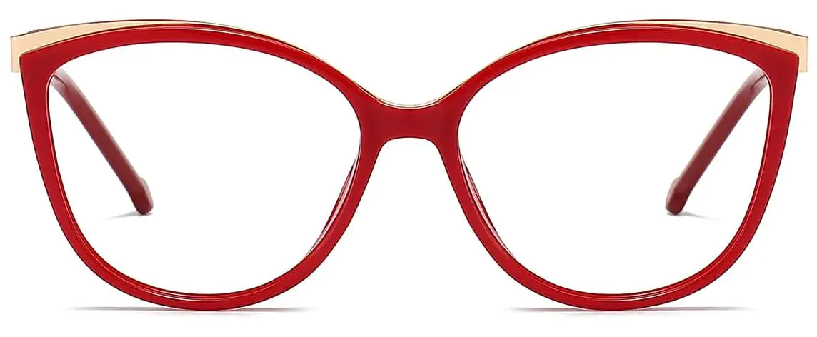 Baltasaru: Cat-eye Gold-Red Glasses