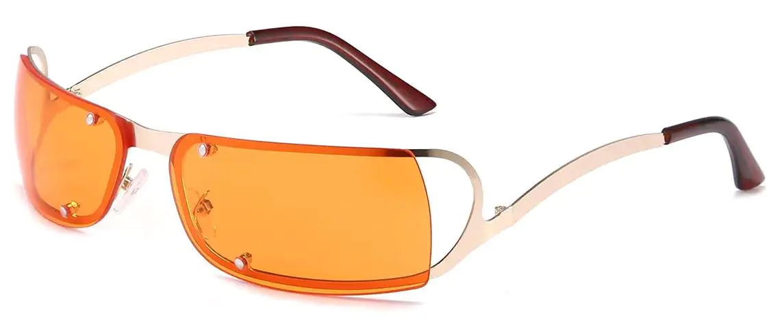 Ezekiel: Rectangle Gold/Orange Sunglasses