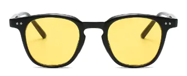 Oval Black/Yellow Sunglasses For Women and Men