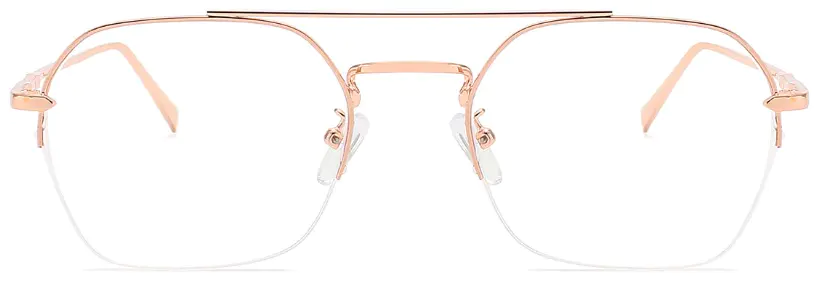 Dallis: Aviator Rose-Gold Eyeglasses for Men and Women