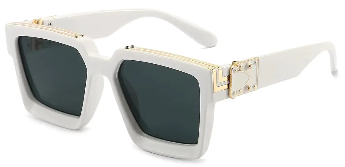 Bayla: Square White/Grey Sunglasses