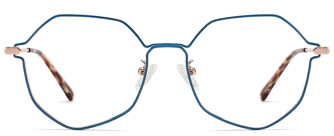 Nithya: Oval Blue Glasses