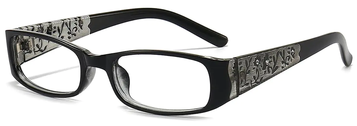 Cyprian: Rectangle Black Glasses