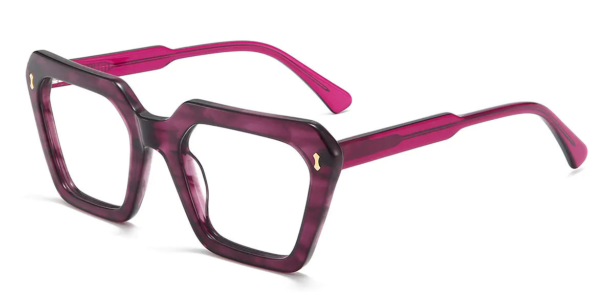 Rectangle Purple Glasses for Women
