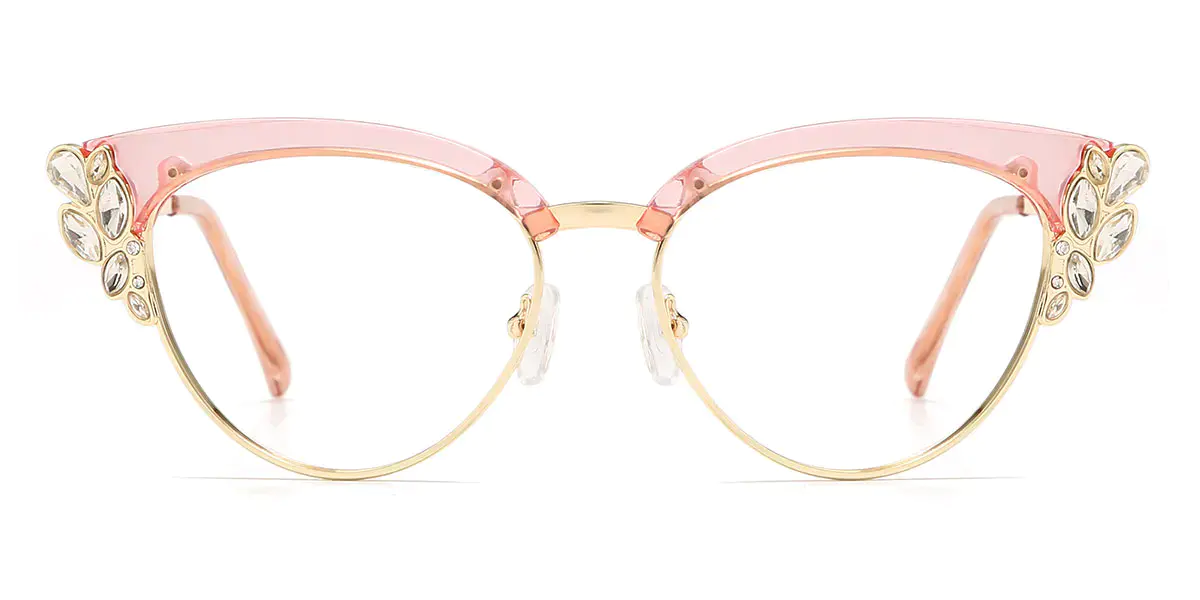 Cat-eye Gold-Pink Glasses for Women