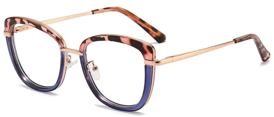 Square Tortoiseshell/Blue Eyeglasses for Women