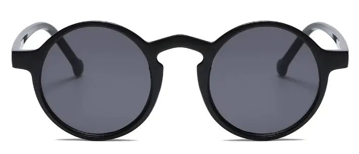 Mneme: Round Black Sunglasses