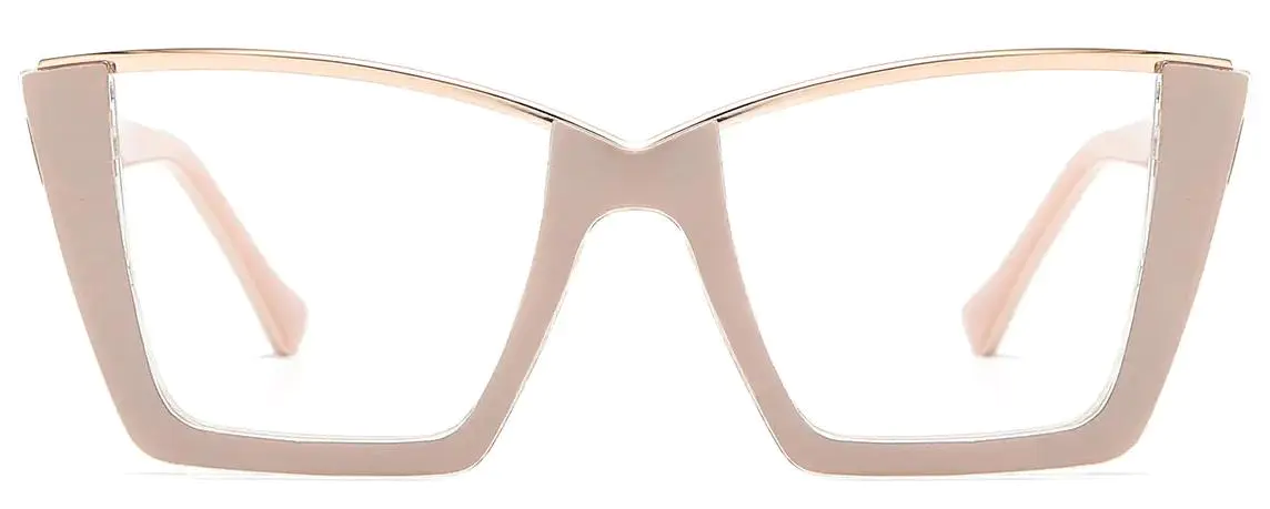 Melony: Square Nude-Pink Glasses