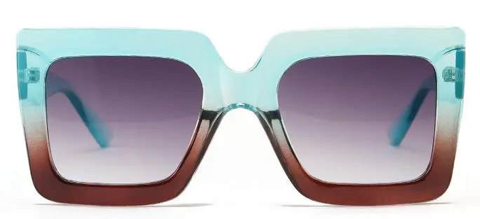 Square Blue-Tawny/Gradient-Grey Sunglasses