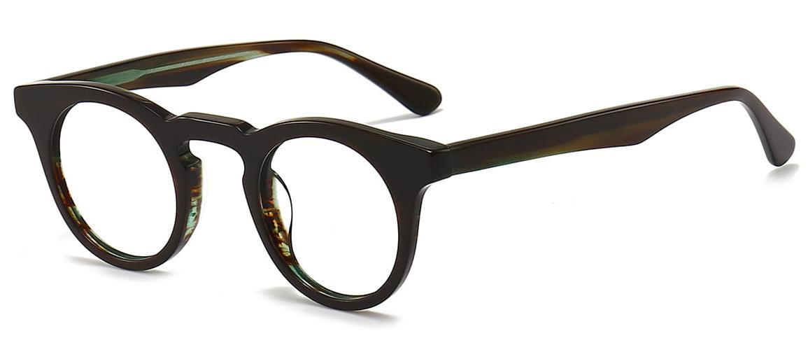 Koko: Round Black-Woodgrain Glasses